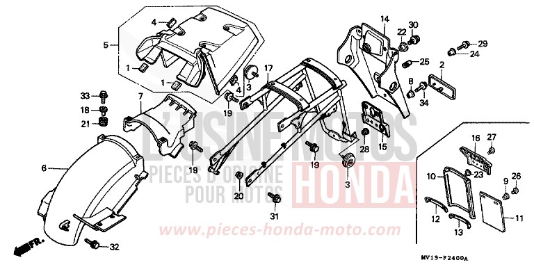 KOTFLUEGEL, HINTEN von Africa Twin 750 FROLIDA BLUE (PB182G) von 1992